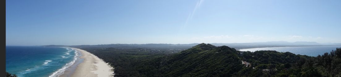 Panorama från fyren Byron Bay Lighthouse walk