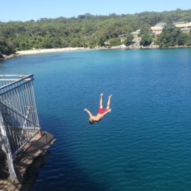 Cliff jumping in Manly